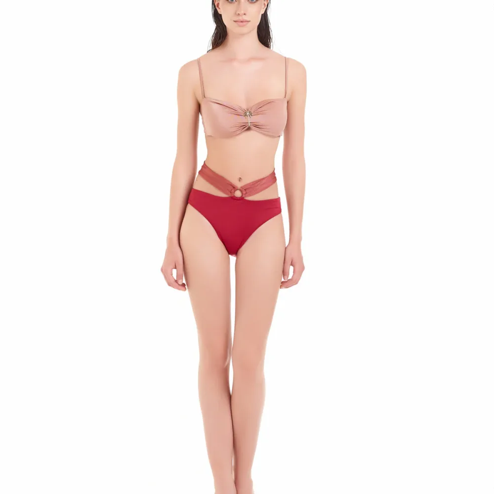 Bikini fascia Cotazur in lycra con dettaglio palma
