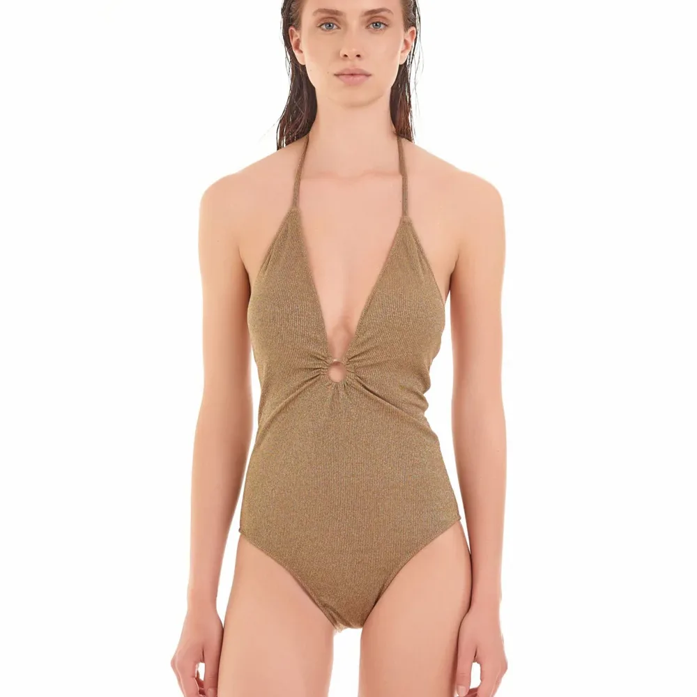 Costume intero Cotazur in lurex rigato