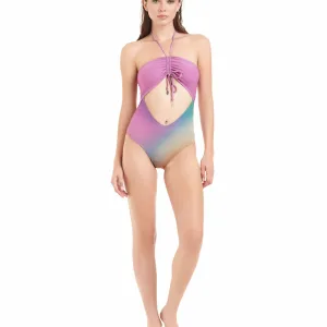 Costume intero Cotazur con cut out anteriore in lurex