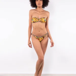Bikini set fascia con coppe imbottite estraibili e slip annodato - LO10
