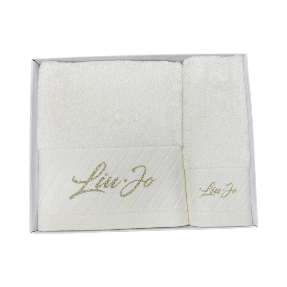 Coppia Asciugamani 1+1 Liu Jo Corsi Bianco