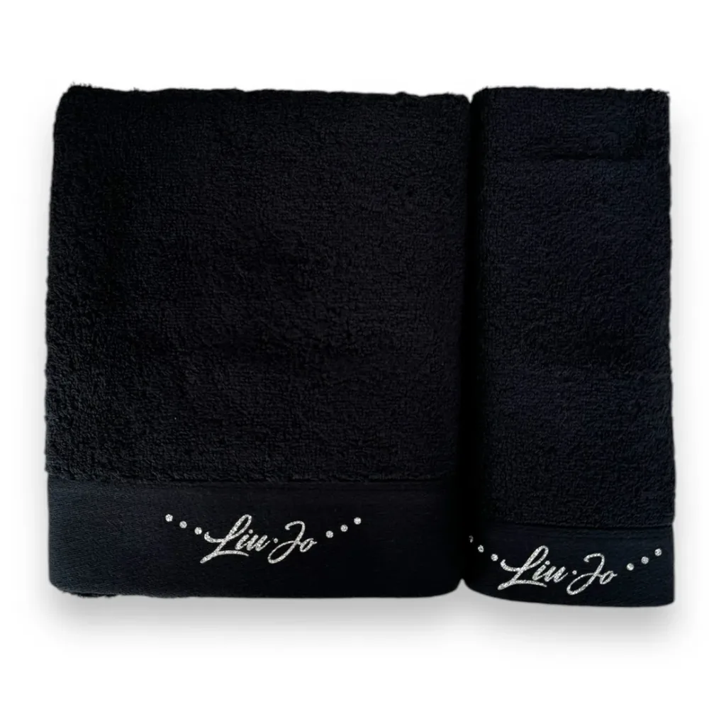 Coppia Asciugamani 1+1 Liu Jo Corsi Nero