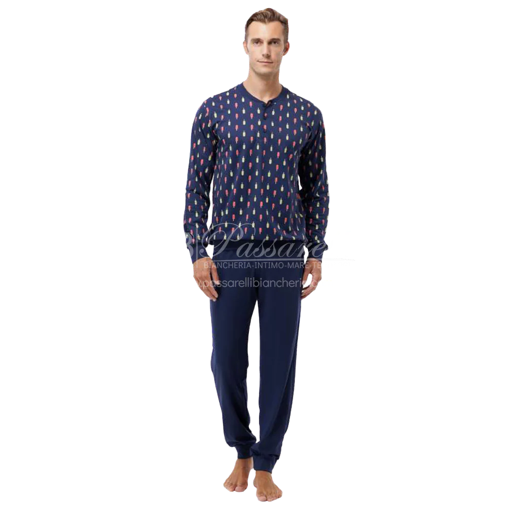 Jamas Pigiama Uomo Cotone Leggero Maniche Lunghe EJ 9405