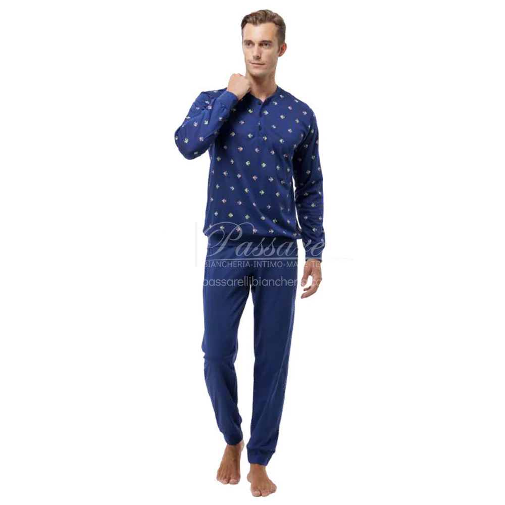 Jamas Pigiama Uomo Cotone Leggero Maniche Lunghe EJ 9413