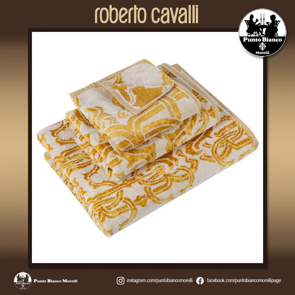 Coppia asciugamani Roberto Cavalli 1+1 gold