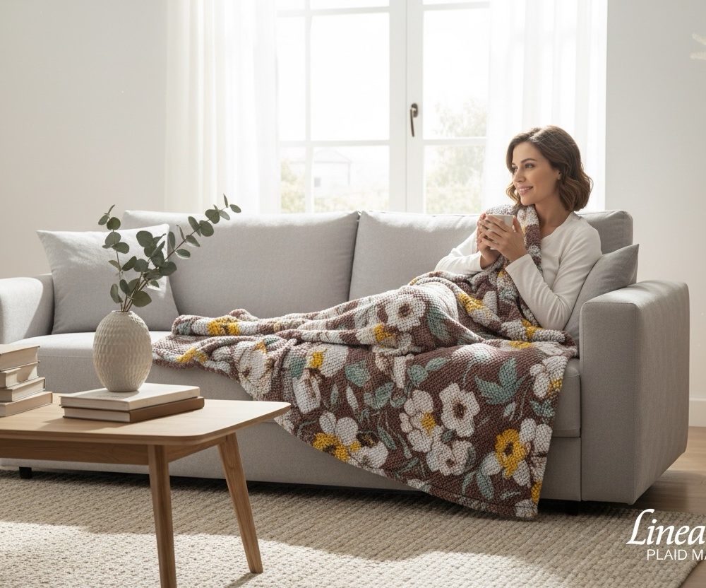 Plaid nido D’ape Jacquard linea oro cm 200X220