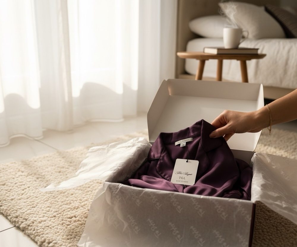 Pigiama donna raso filo D’Angelo prugna