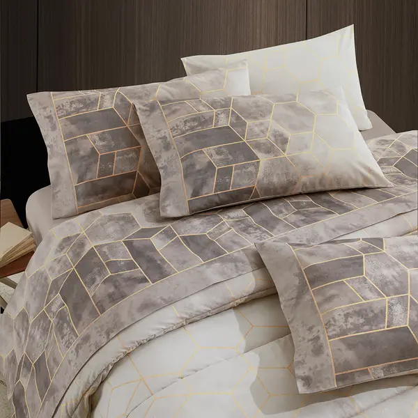 Completo Lenzuolo matrimoniale Gabel Deco' Greige