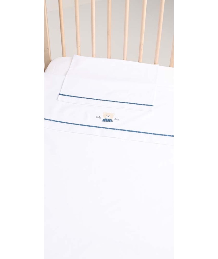 Lenzuolino culla gary cm 90x120 sotto sopra federa acciaio