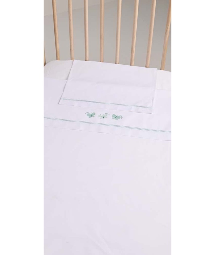 Lenzuolino lettino gary cm 115x175sotto sopra federa giada