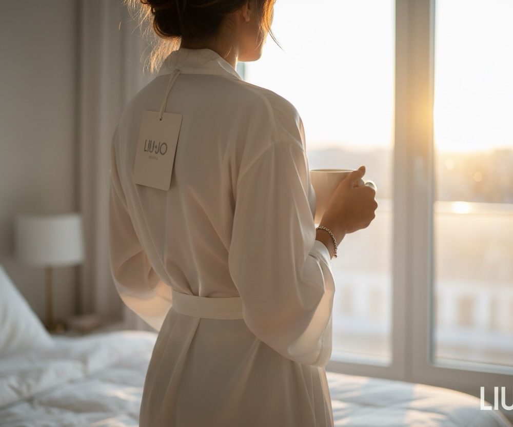 Vestaglia raso Liu Jo latte