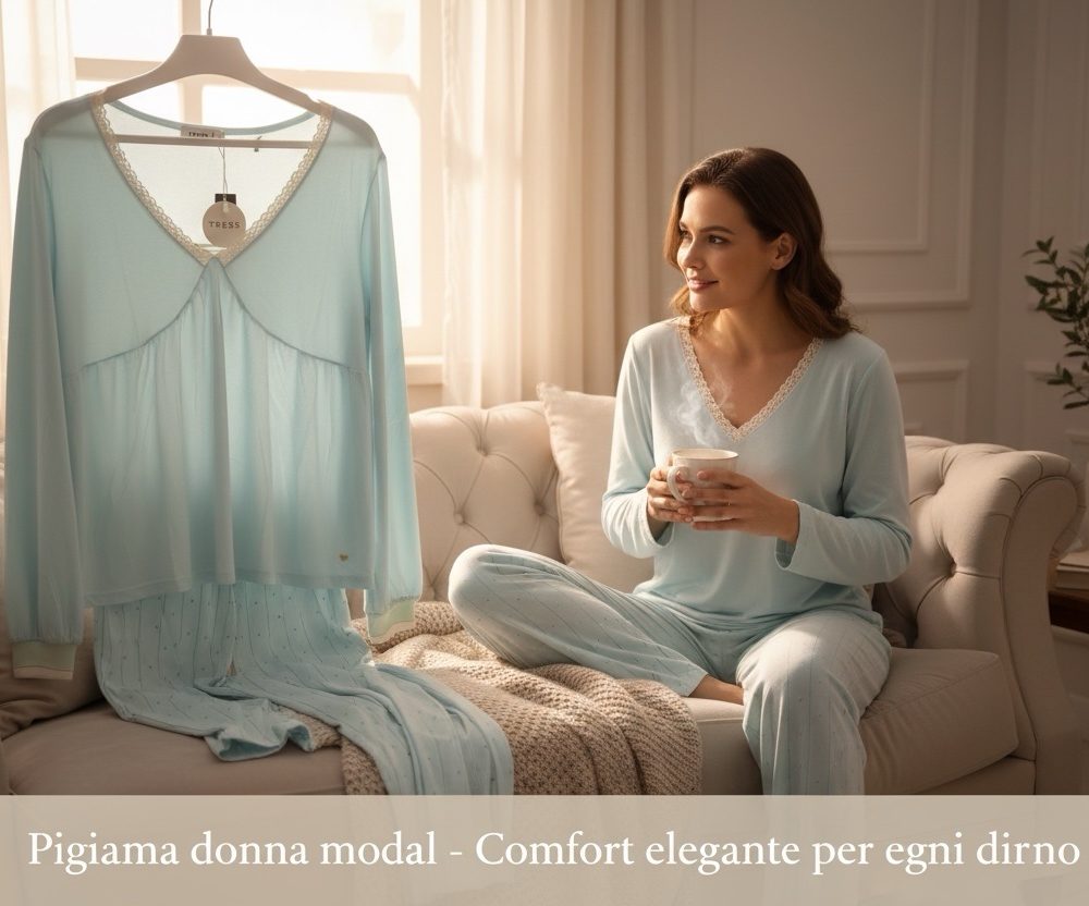 Pigiama donna modal azzurro