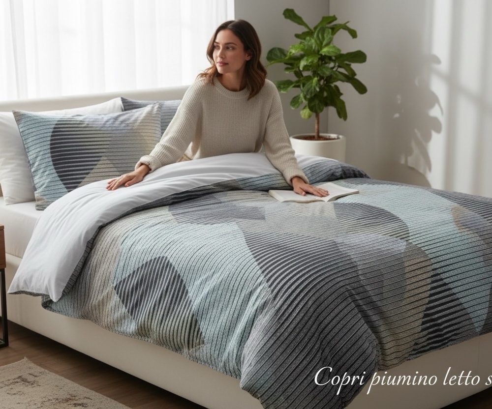 Completo copripiumino 1 piazza Vallesusa Loira Grigio