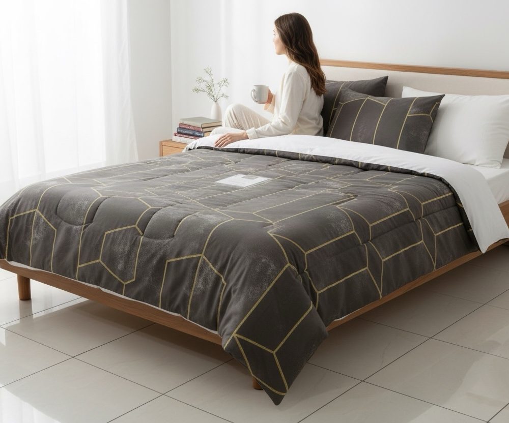 Completo copripiumino 1 piazza Gabel Deco' Greige