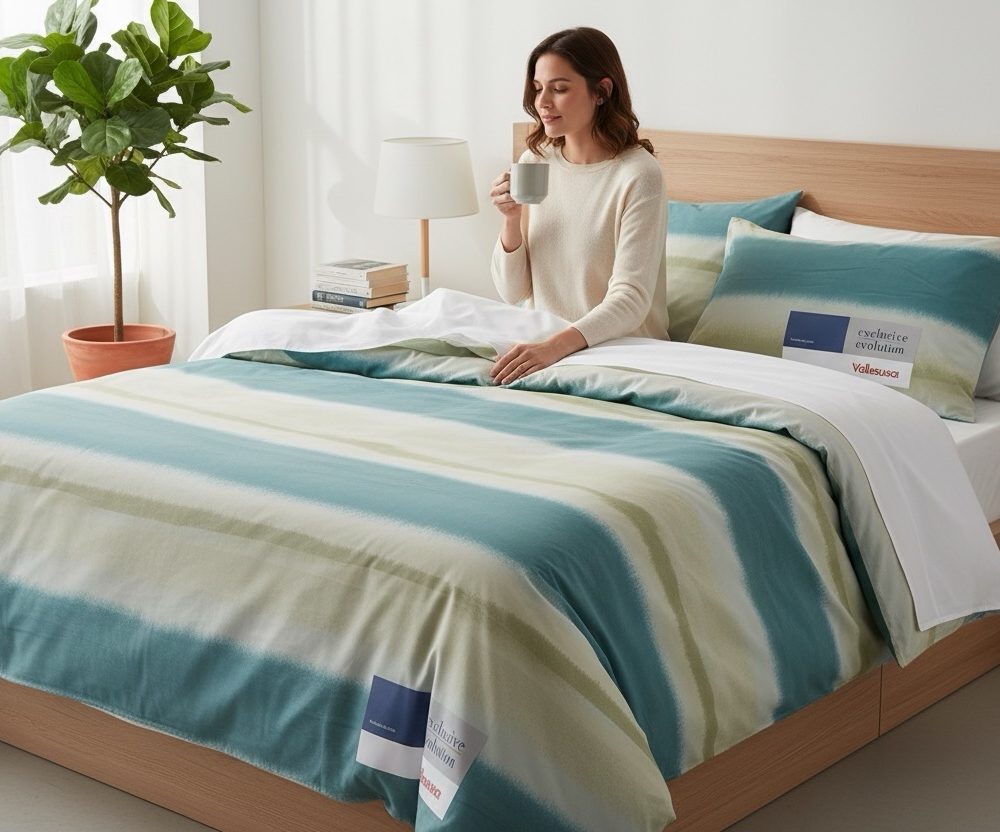 Completo copripiumino 1 piazza e mezza Vallesusa Light Verde