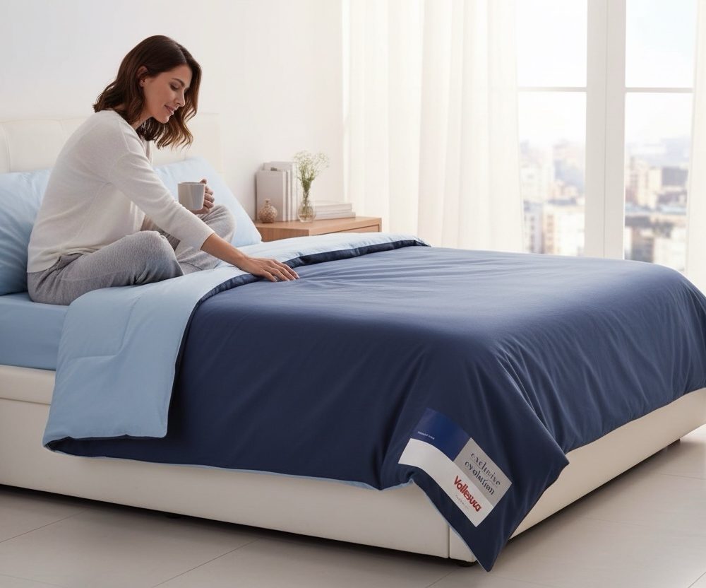 Completo copripiumino 1 piazza e mezza Vallesusa Inside Blu