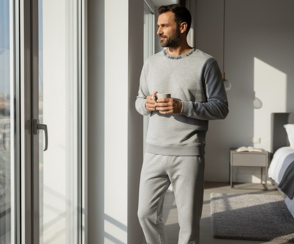 Pigiama uomo Liu Jo Interlok Antracite/Bordeaux