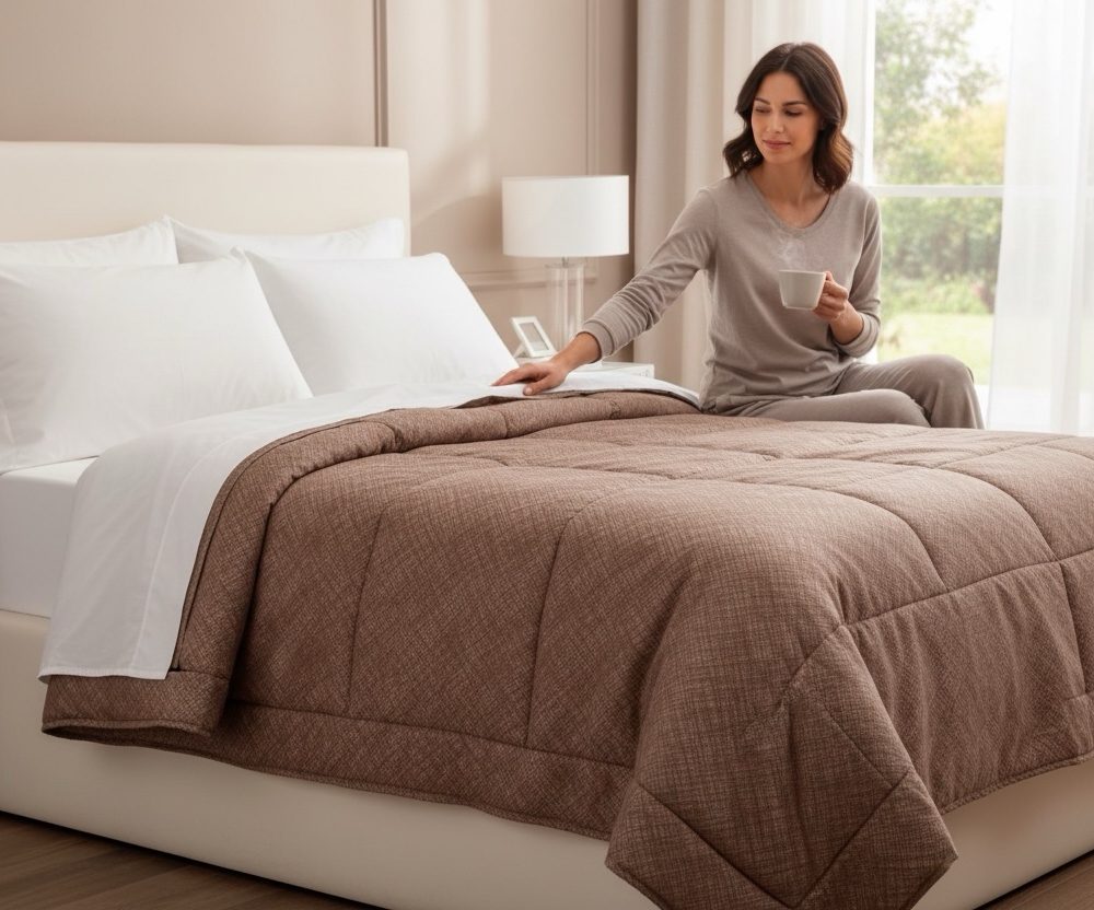 Trapunta un posto e mezzo velluto stampato linea oro