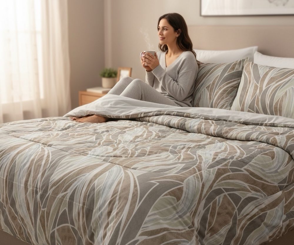 Trapunta 1 piazza e mezzo Linea Oro Tortora