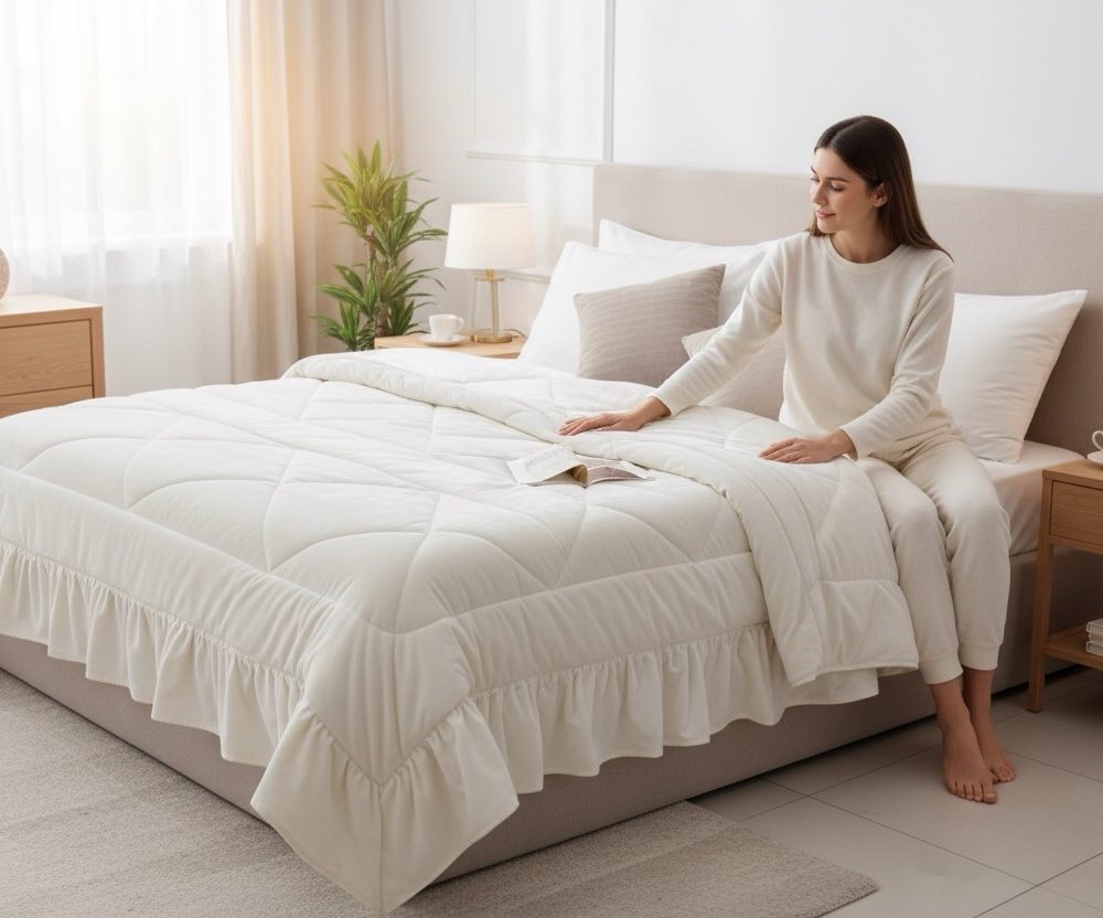 Trapunta 1 piazza e mezzo Balze Panna