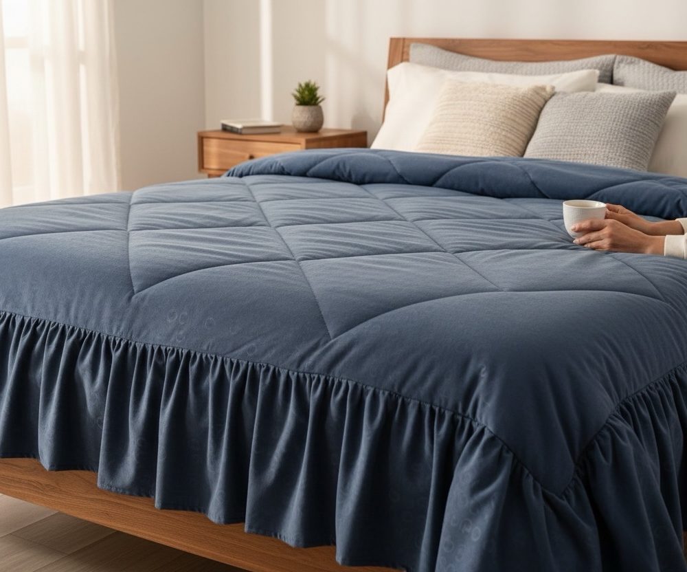 Trapunta 1 piazza e mezzo a balze carta da zucchero