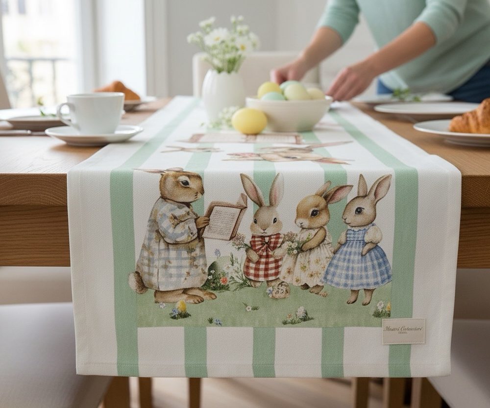 Runner Maestri cotonieri nonno coniglio 47x140 cm