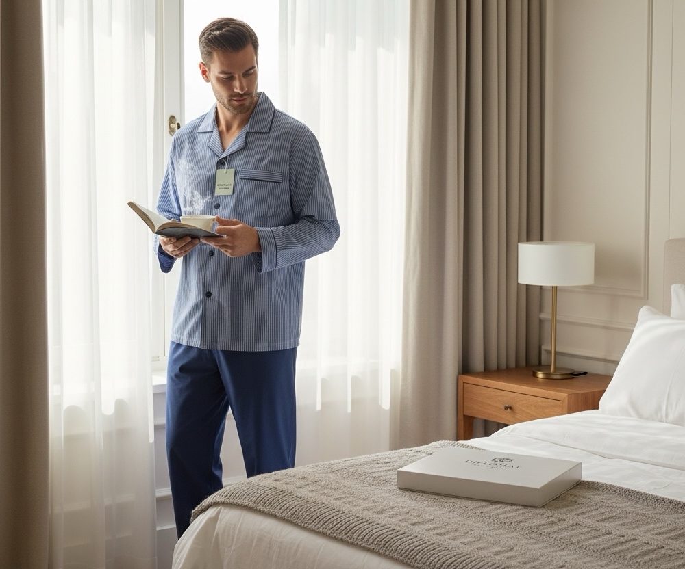 Pigiama uomo Diplomat cotone batista col avio