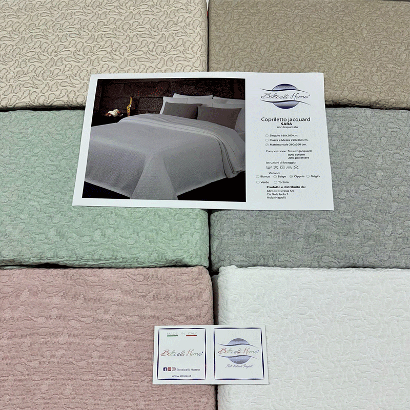 Copriletto matrimoniale Botticelli Home Sara in cotone jacquard Rosa Cipria