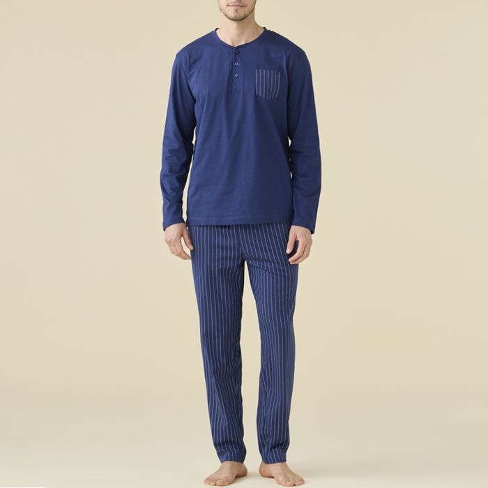 PIGIAMA SERAFINO LUNGO FC3227AS UOMO NOI DI NOTTE BLU NAVY