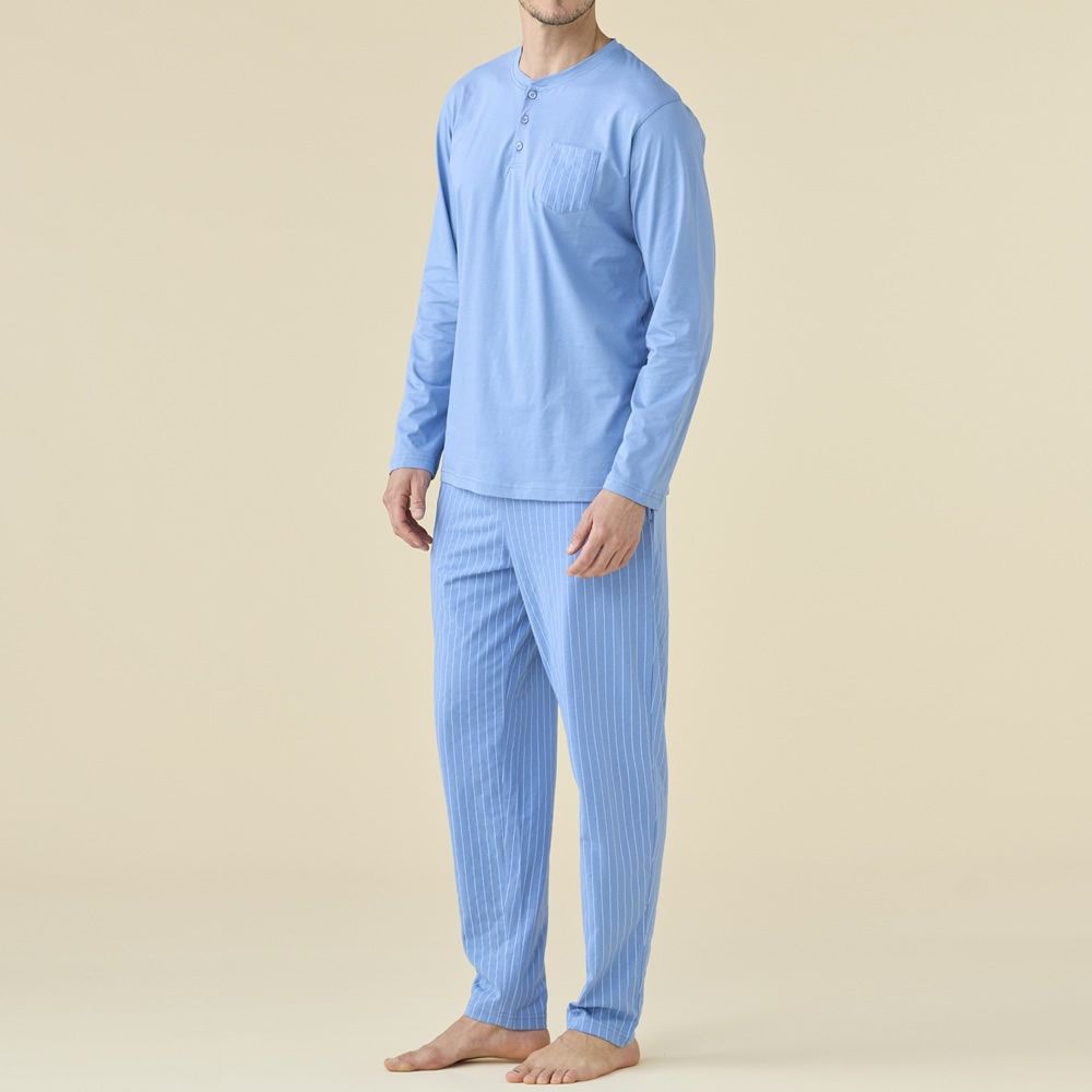 PIGIAMA SERAFINO LUNGO FC3227AS UOMO NOI DI NOTTE BLU RIVIERA