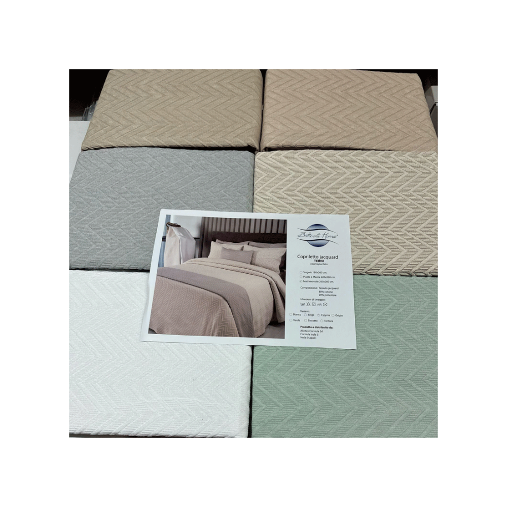 Copriletto singolo estivo Botticelli Home Terni in cotone jacquard