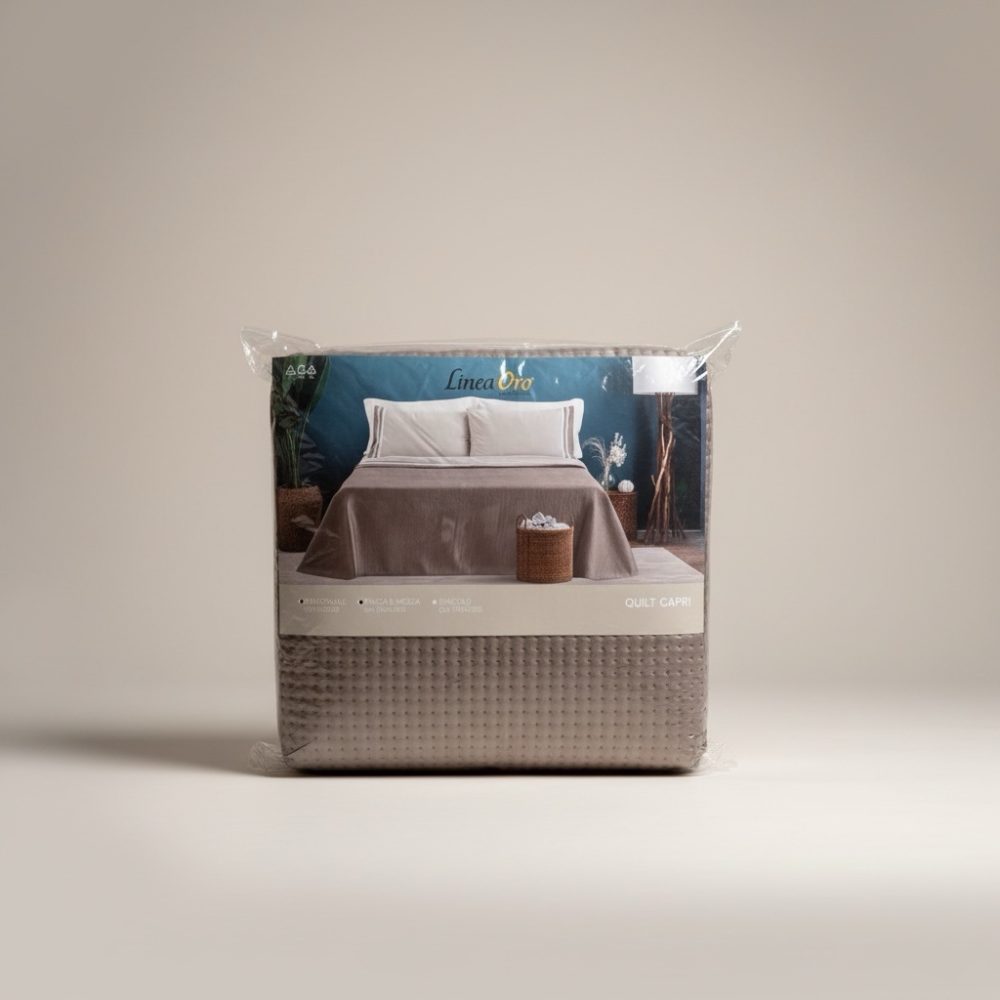 Copriletto trapuntato un posto e mezzo linea oro