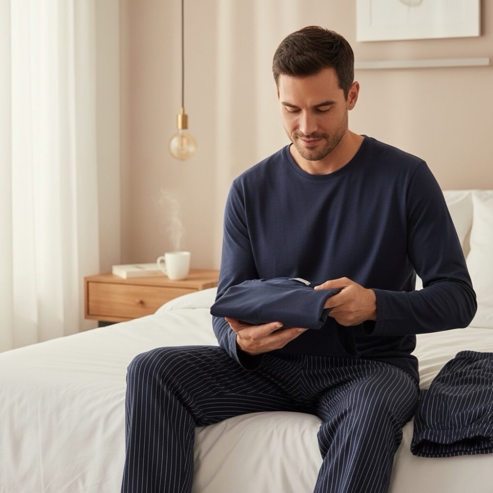 Pigiama uomo cotone manica lunga gamba lunga Pepe nero