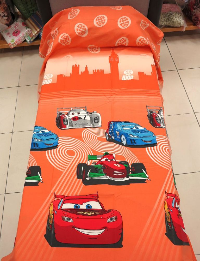 Copriletto Trapuntato singolo Disney Cars arancio Estate in Cotone Caleffi